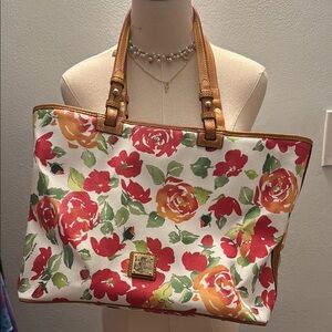 Dooney & Bourke Red and Green Tote Bag